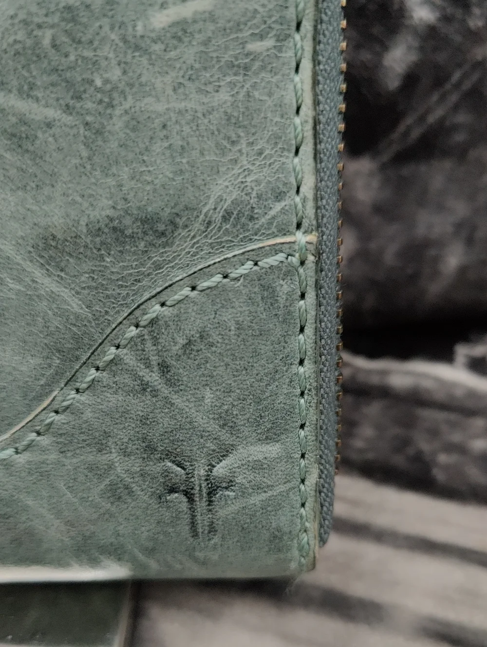 Frye Melissa Sage Green Leather Wallet
